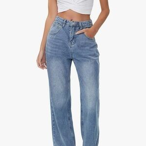 HDLTE Blue Wide Leg Women's Jeans